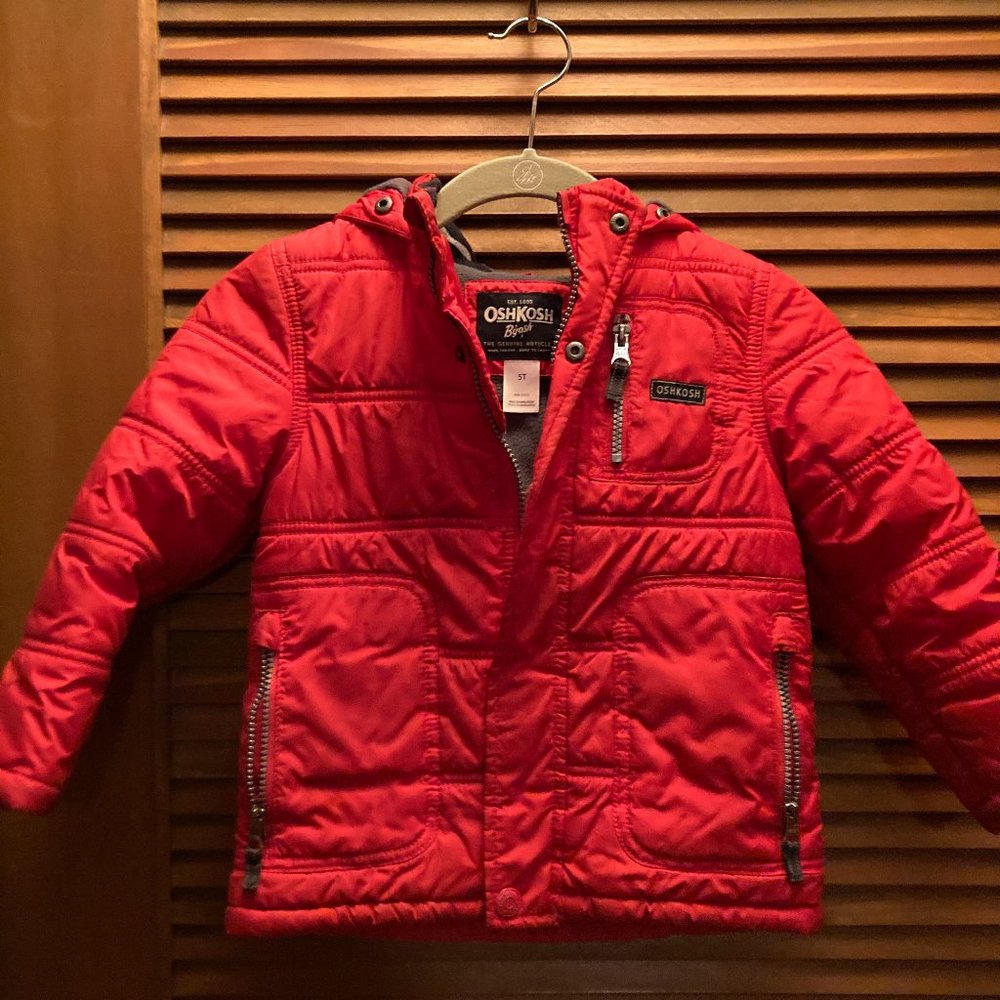 Boys Osh Kosh Puffer Hoodie Jacket - Size 5T